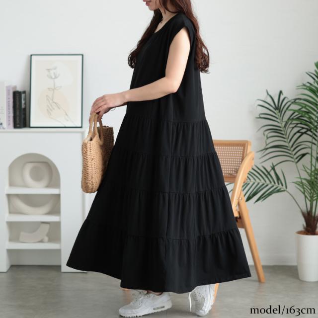 接触冷感ティアードワンピース