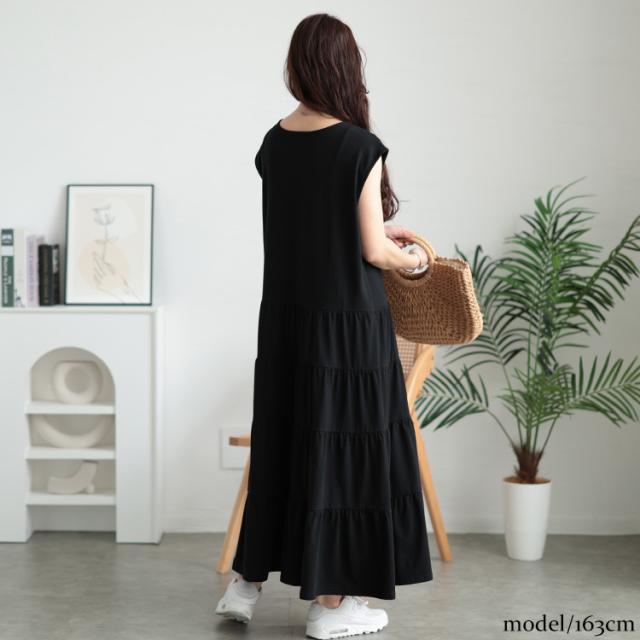 接触冷感ティアードワンピース