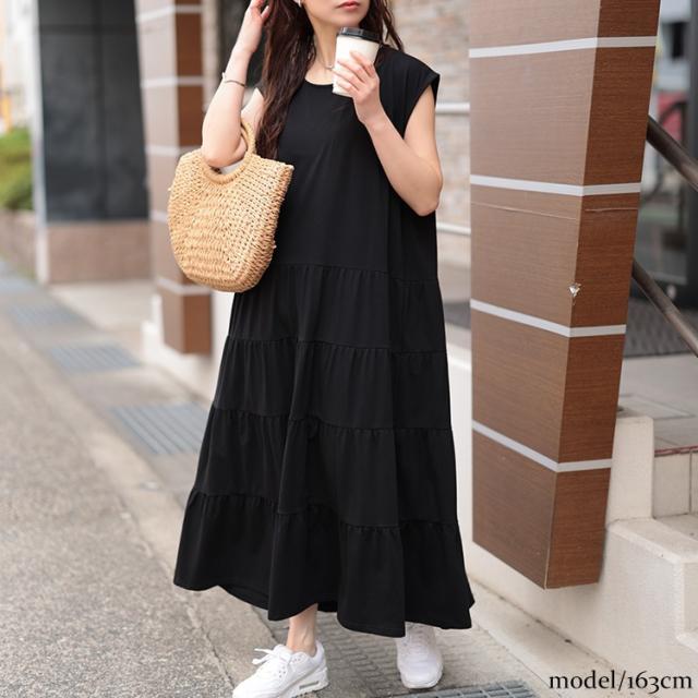 接触冷感ティアードワンピース