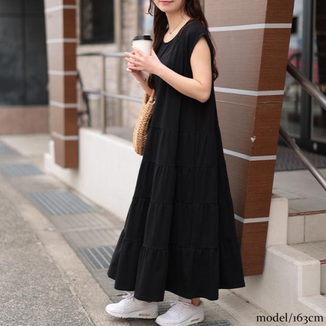 接触冷感ティアードワンピース