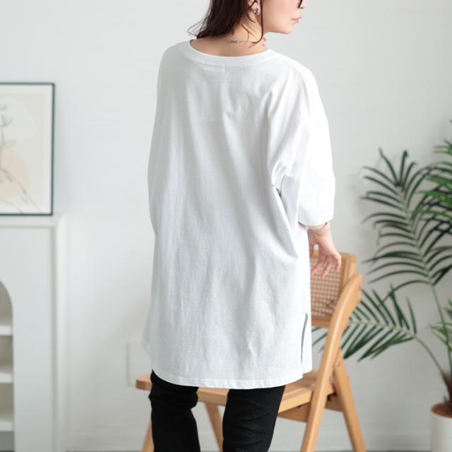 サイドスリットロゴコットンビッグTシャツ