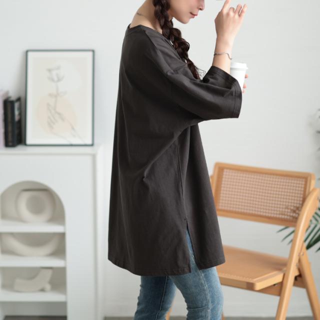 サイドスリットロゴコットンビッグTシャツ