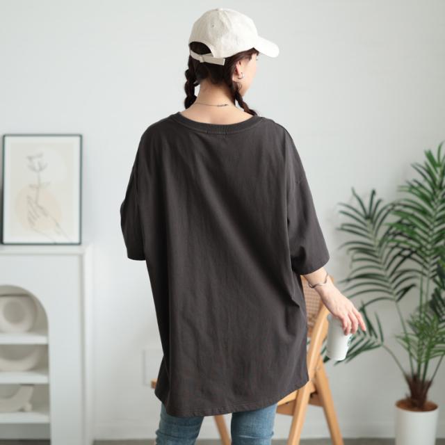 サイドスリットロゴコットンビッグTシャツ