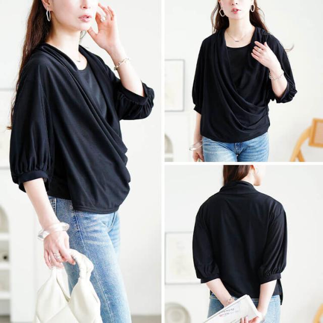 ストレッチカシュクールブラウス