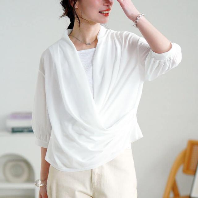 ストレッチカシュクールブラウス
