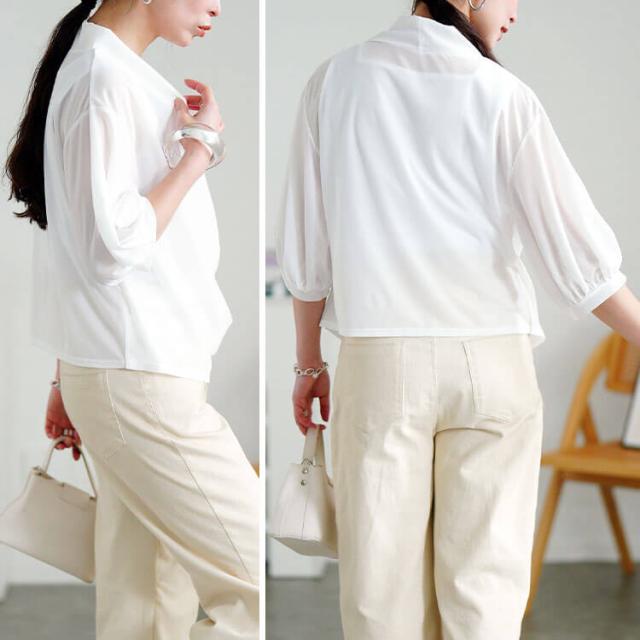 ストレッチカシュクールブラウス