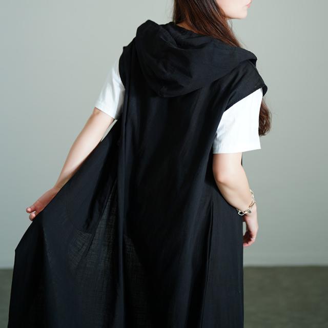 コットンパーカーノースリーブワンピース