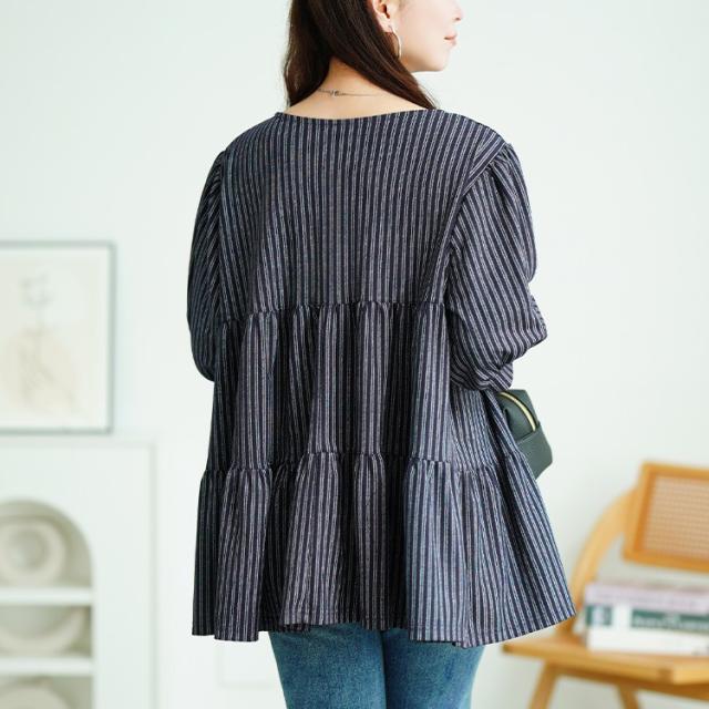 接触冷感鹿の子ティアードチュニック