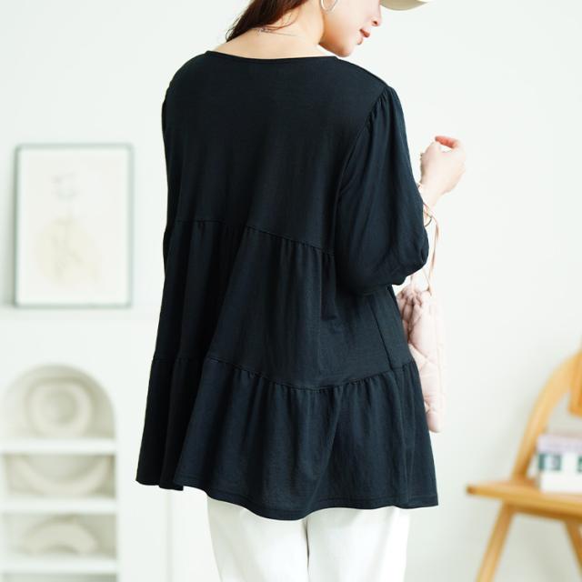 接触冷感鹿の子ティアードチュニック