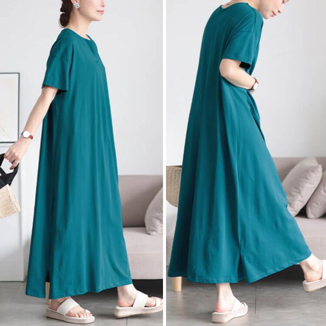 接触冷感＆UVカットコットンワンピース