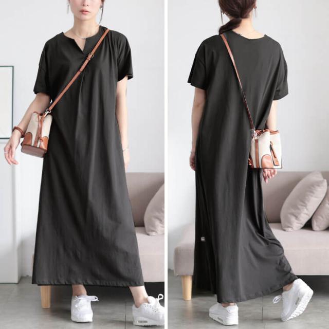 接触冷感＆UVカットコットンワンピース