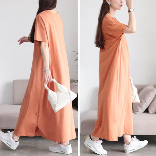 接触冷感＆UVカットコットンワンピース