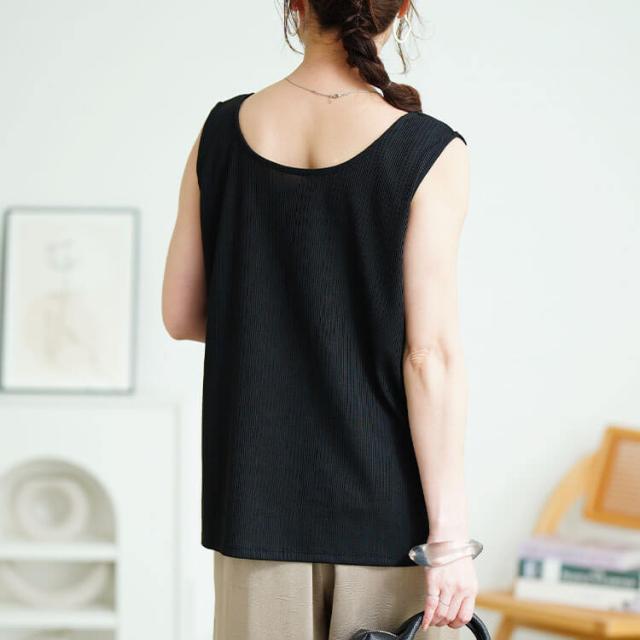 前後2wayランダムリブタンクトップ