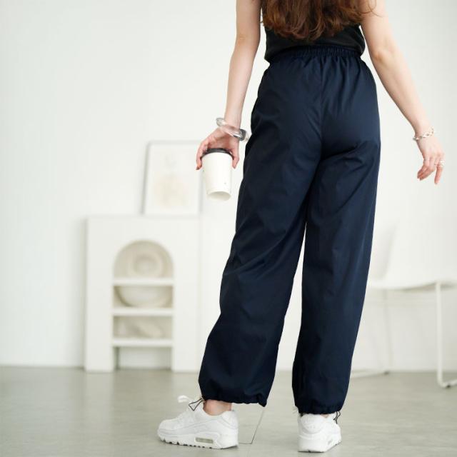 裾ドローコードパラシュートパンツ