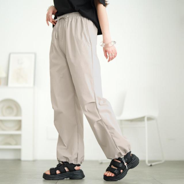 裾ドローコードパラシュートパンツ