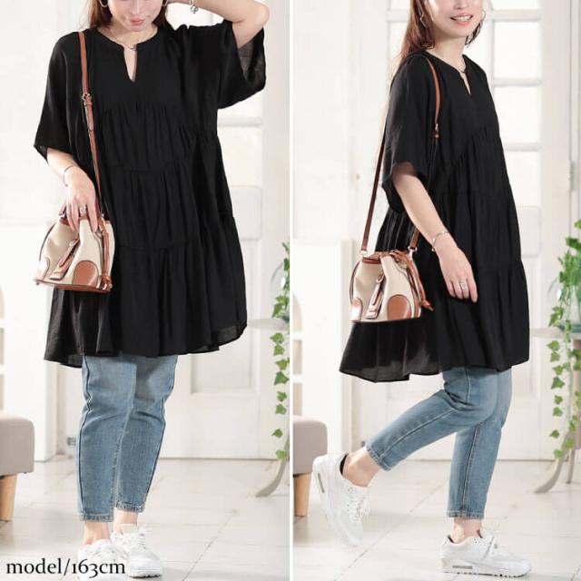 ティアードワッシャーミニワンピース