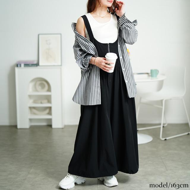 ウエストシャーリングサロペットパンツ