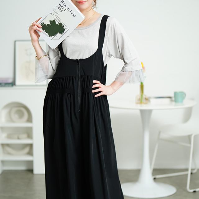 ウエストシャーリングサロペットパンツ