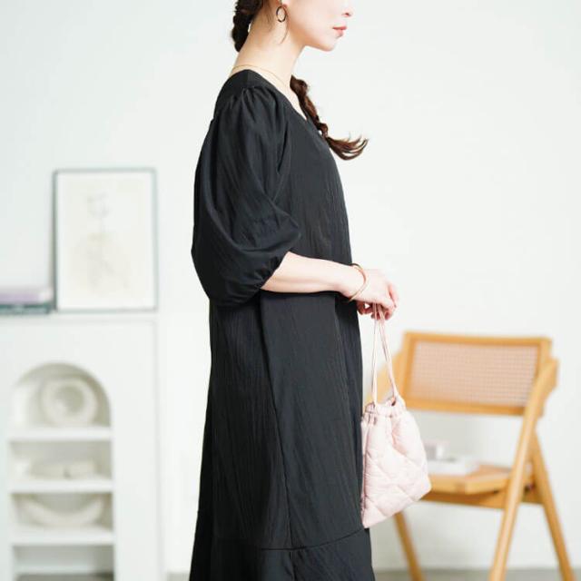 前後2wayパフスリーブワンピース