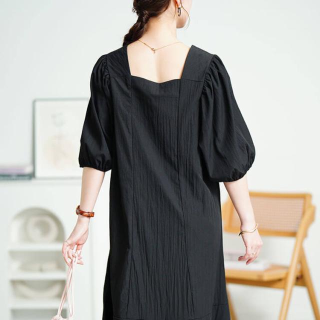 前後2wayパフスリーブワンピース