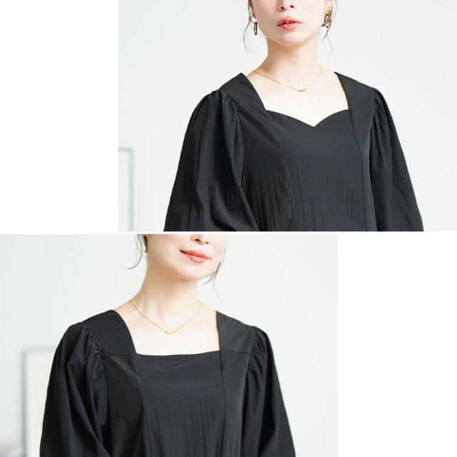 前後2wayパフスリーブワンピース