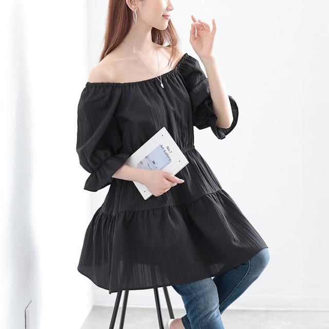 2wayストライプぺプラムチュニック