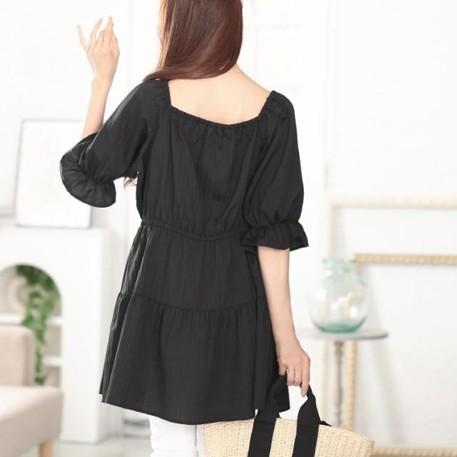 2wayストライプぺプラムチュニック