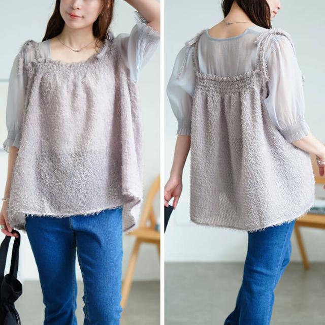 フリンジキャミドッキングチュニック