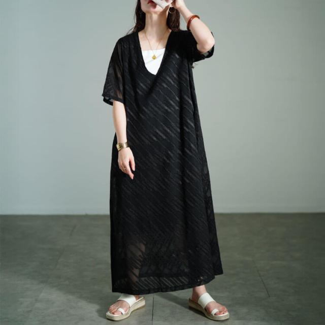 スラッシュシフォンジャガードワンピース