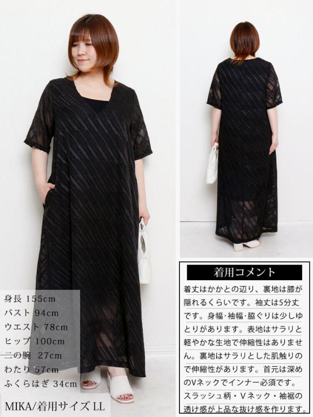 スラッシュシフォンジャガードワンピース