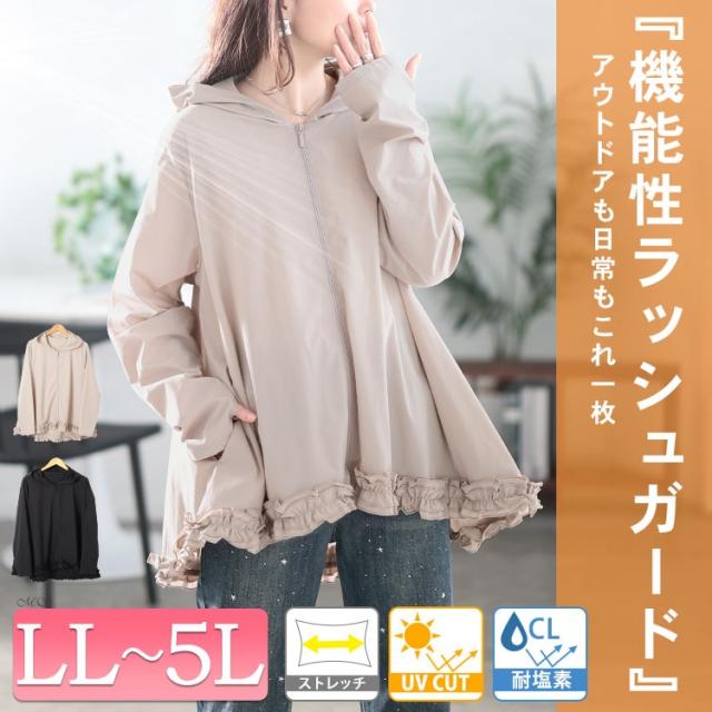 UVカット&耐塩素裾フリルラッシュガード