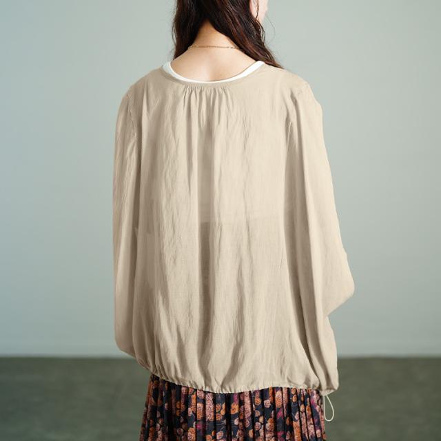 裾ドロストノースリーブZIPベスト