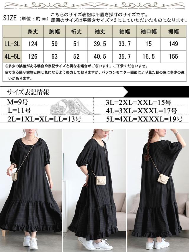 ストライプドビーティアードフリルワンピース