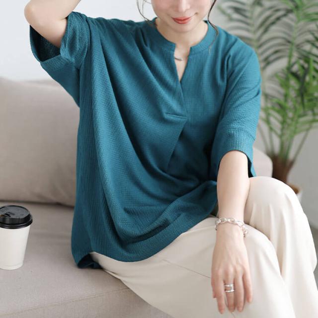 楊柳胸タックドルマンチュニック