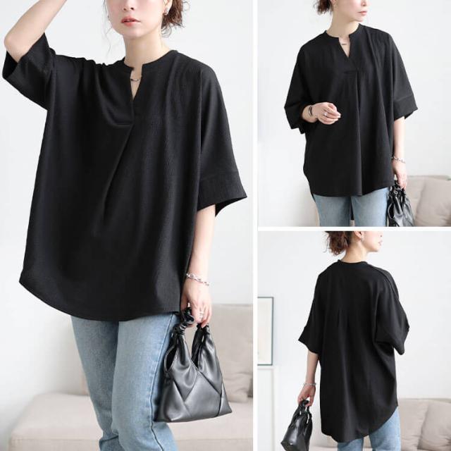 楊柳胸タックドルマンチュニック