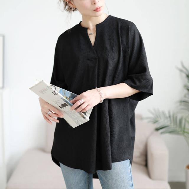 楊柳胸タックドルマンチュニック