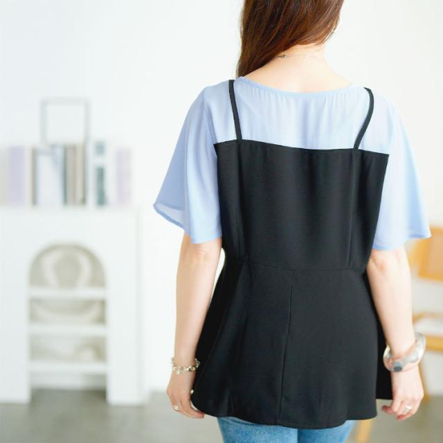 ブラウスドッキングペプラムトップス