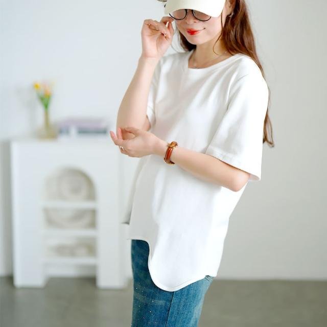 ウェーブ裾アシメTシャツ