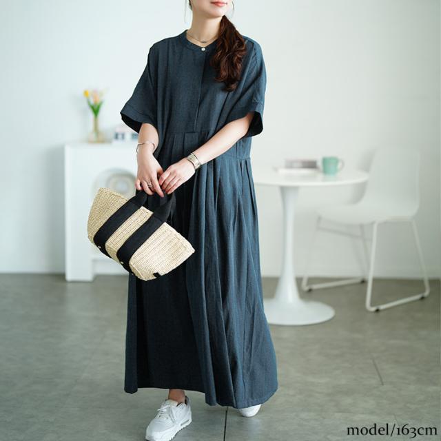 イレギュラー切り替えタックフレアワンピース