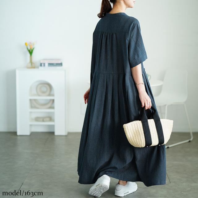 イレギュラー切り替えタックフレアワンピース