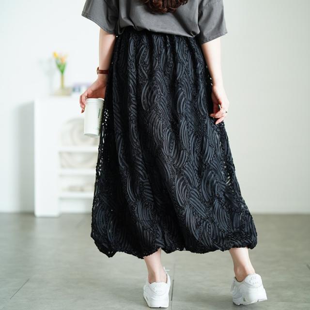 ウェーブコードレースバルーンスカート