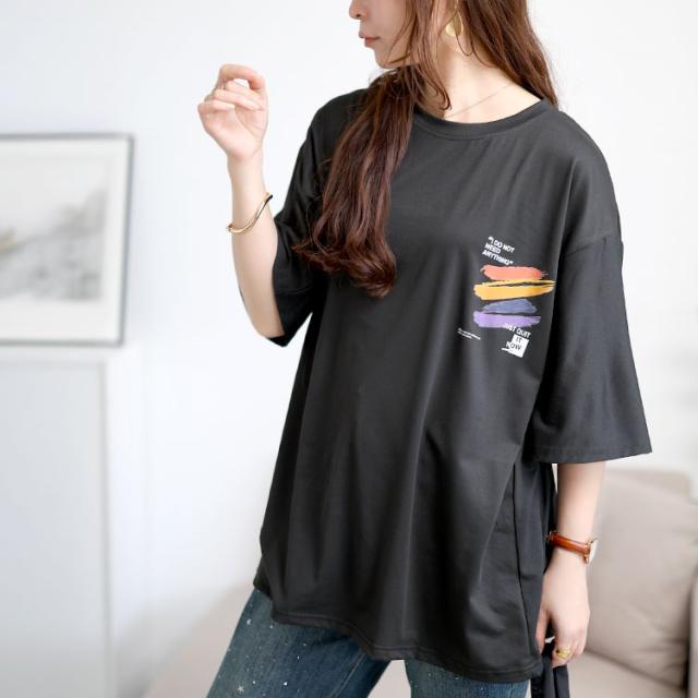 バックペイント柄オーバーサイズTシャツ