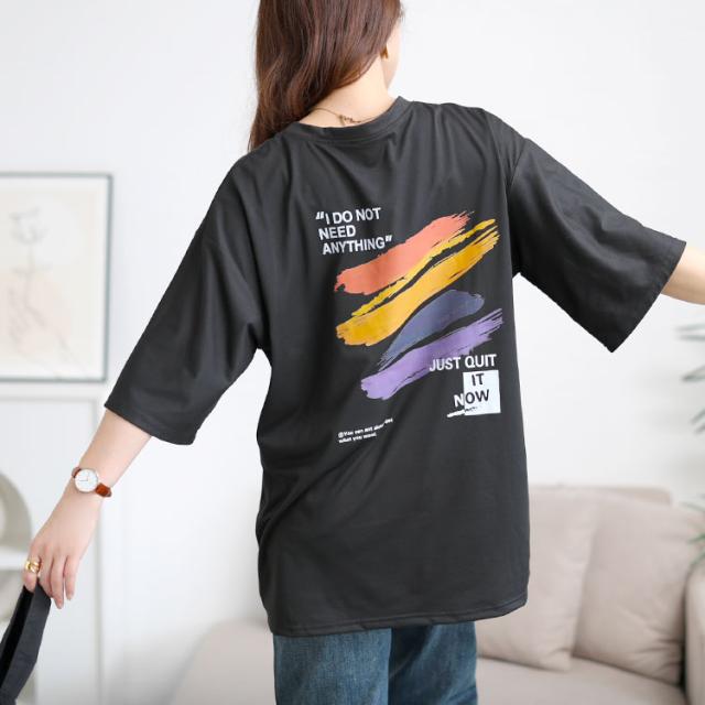 バックペイント柄オーバーサイズTシャツ