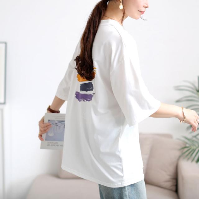 バックペイント柄オーバーサイズTシャツ