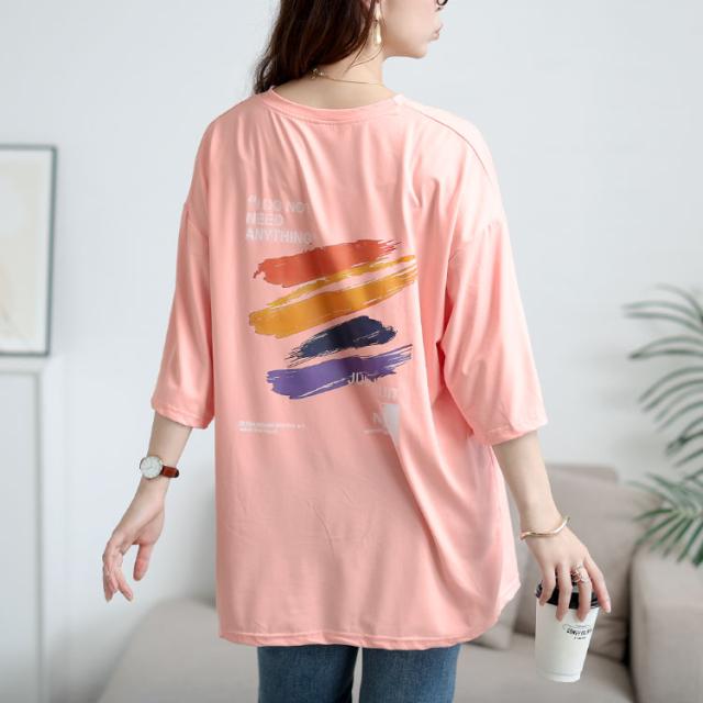 バックペイント柄オーバーサイズTシャツ