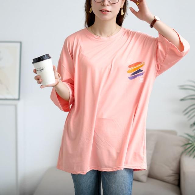 バックペイント柄オーバーサイズTシャツ