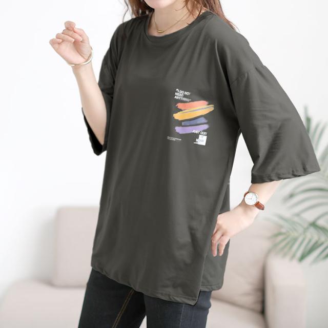 バックペイント柄オーバーサイズTシャツ