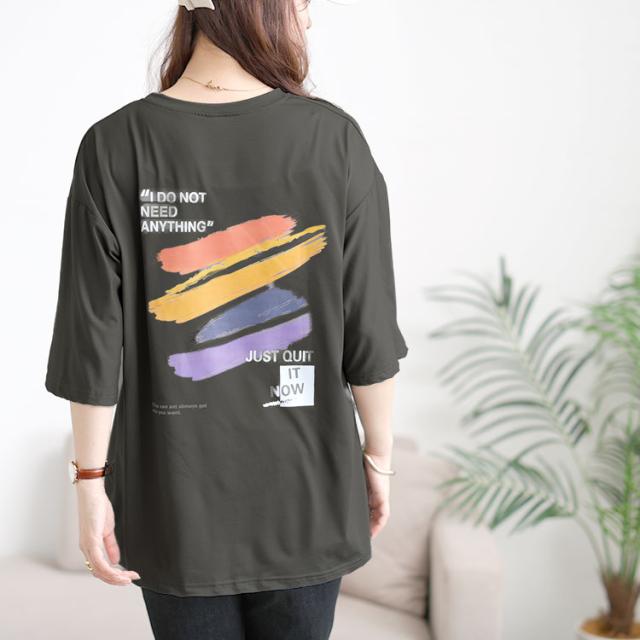 バックペイント柄オーバーサイズTシャツ