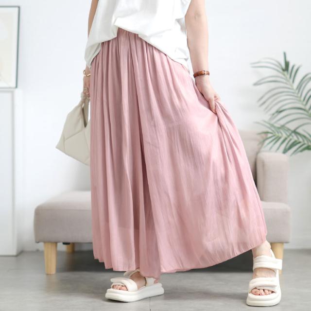 ウエストギャザーシアーフレアワイドパンツ