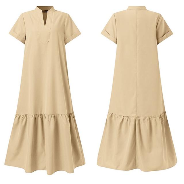 キーネックマキシ丈マーメイドワンピース